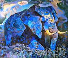 A Dark Blue Elephant
